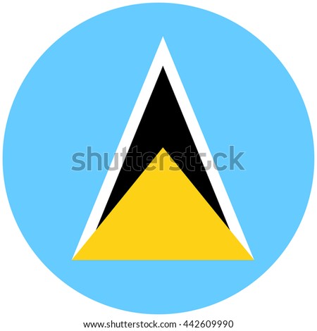 Vector illustration flag of Saint Lucia icon. Round national flag of Saint Lucia.