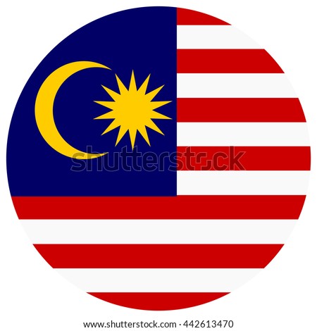 Vector illustration flag of Malaysia icon. Round national flag of Malaysia.