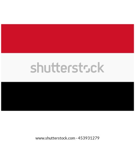 Vector illustration flag of Yemen icon. Rectangle national flag of Yemen. Yemen flag button