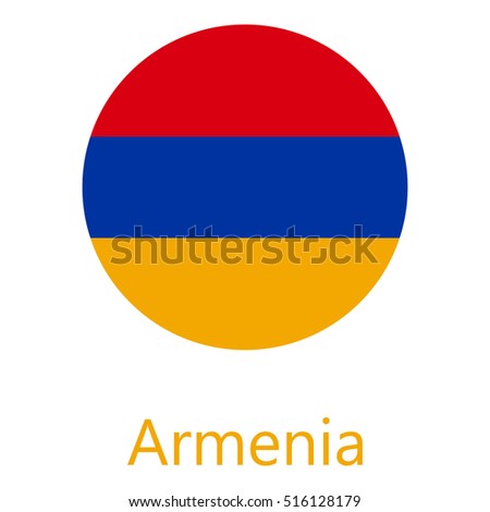 Vector illustration flag of Armenia icon. Round national flag of Armenia. Armenia flag button