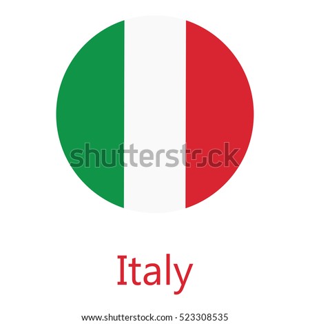 Round italy flag vector icon isolated, italy flag button