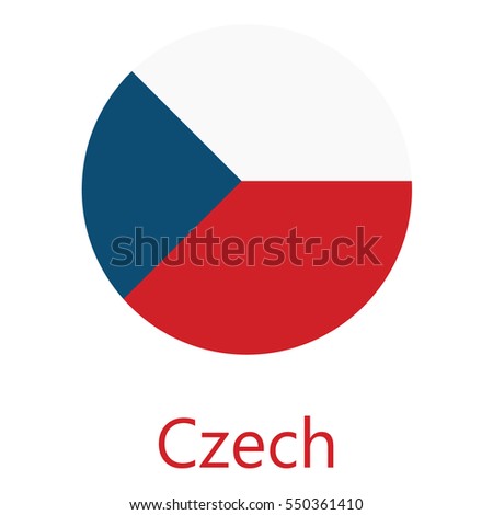 Round czech flag vector icon isolated, czech flag button