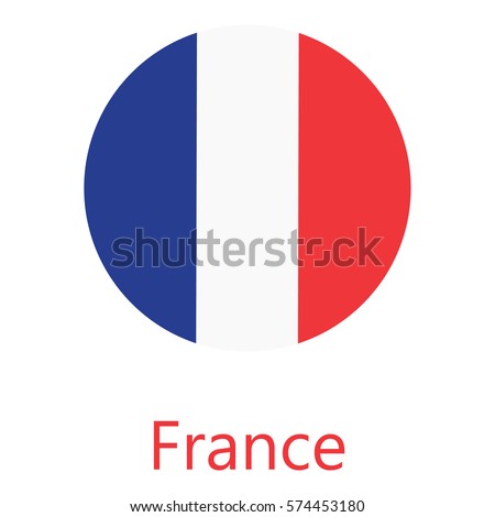 Round france flag vector icon isolated, france flag button