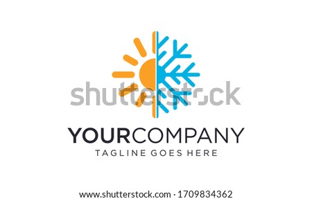 Weather change hot and cold for logo designs vector editable on white background