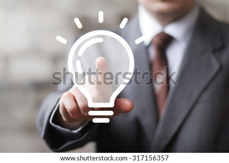 Button idea bulb business web icon communication