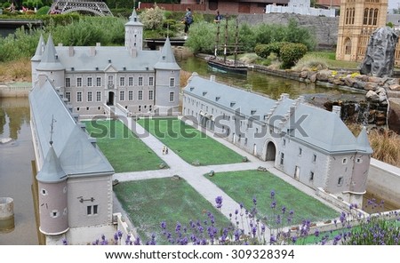 BRUSSELS, BELGIUM - JUNE 5: MIniatures at Mini-Europe which is has reproductions of monuments in the European Union on show, at a scale of 1:25. Taken on June 5, 2011