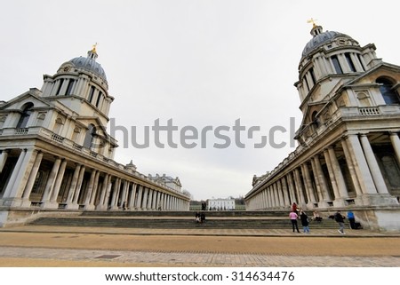 LONDON, UK - JUNE1, 2011: Greenwich Royal navy office and painted hall in Greenwich College
