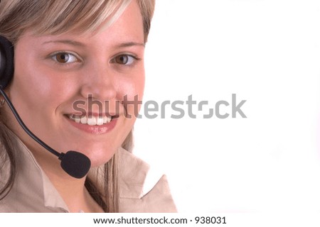 Attractive Customer Service Agent With Telephone Headset (Isolated)