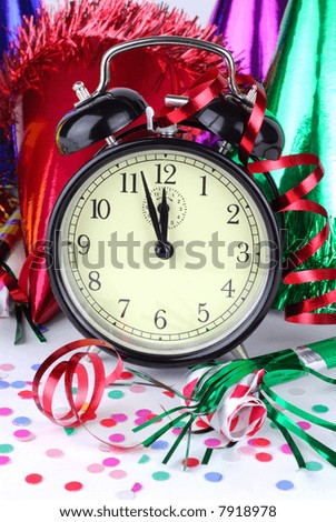Clock Counting Down To Midnight On New Years Eve At A Party Celebration