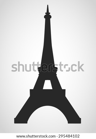 Eiffel tower black on a white background illustratin 