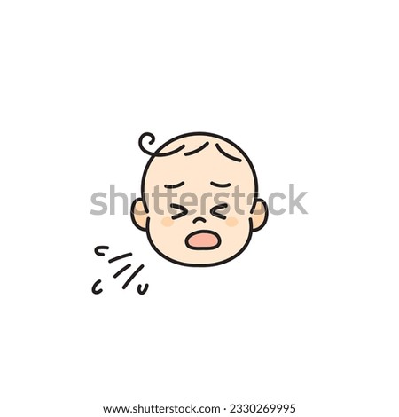 Coughing Baby Face Icon Image