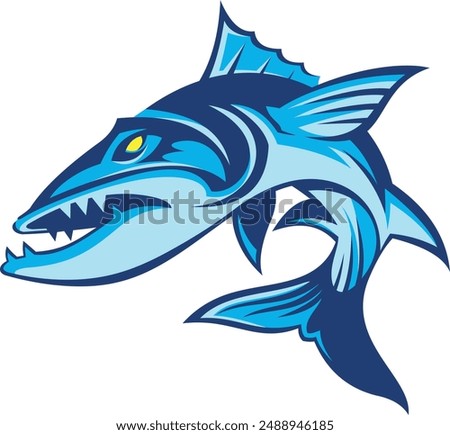 Vector image of a barracuda fish