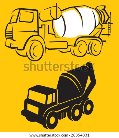 Vector illustration cement truck