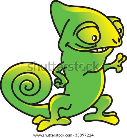 A Vector Illustration Of A Cute Chameleon Lizard - 35897224 : Shutterstock