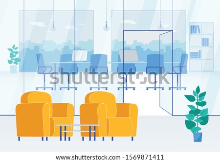 Meeting Room with Glass Walls and Waiting Zone