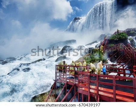 Similar – Image, Stock Photo Bridge + visitors at the castle in the pond