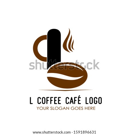 Initial L Coffee Cafe Equipment Simple and Minimalist Logo Template on White Background