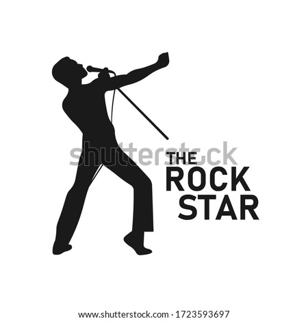 Similar – Image, Stock Photo Silhouette of male singer in studio