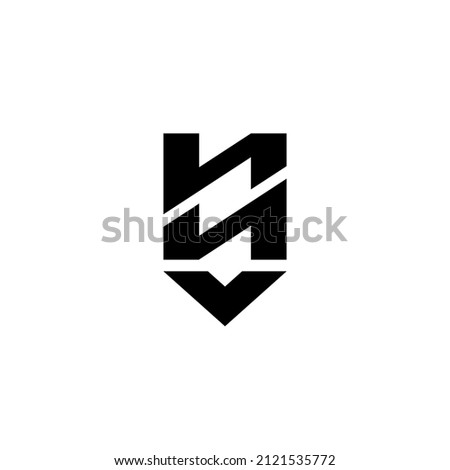letter N and V logo. Security shield logo
