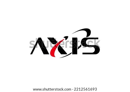 letter A X I S with space ship rocket launch logo design illustration