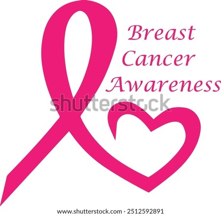 A Breast Cancer Awareness Day design that is versatile, smooth, and clean, with an emotional touch, making it ideal for womens logos, posters, t-shirts, and other graphic projects