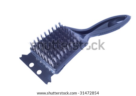 barbecue grill cleaning brush on white