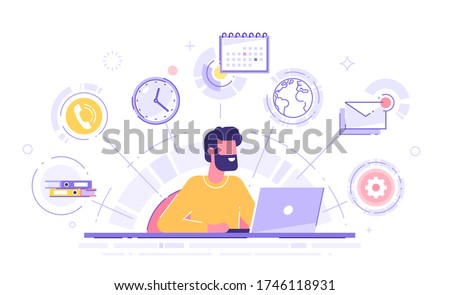 Similar – Image, Stock Photo Man sitting on his pretty motorcycle