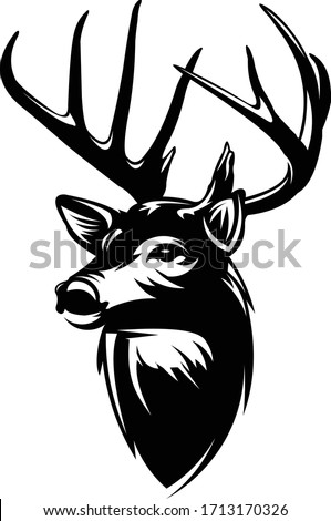 Buck Deer Logo, Awesome & Simple Vector of Buck Deer, Great for your Hunting Logo, Decal & Stickers. 