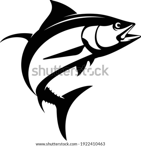 Tuna Fishing Logo. Unique and Fresh tuna Jumping, Great to use as your Tuna or Saltwater Fishing Logo. 