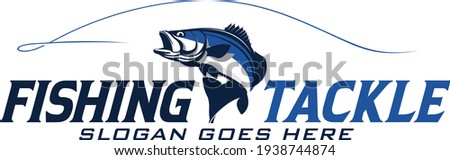 Fishing Logo. Unique and Fresh Stripped bass Fish Jumping out of the water. Great to use as your Stripped bass fishing activity. 