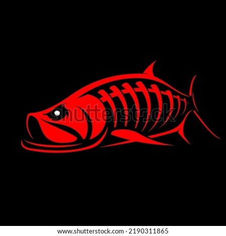 Tarpon Skeleton Vector. Unique and Fresh Skeleton fish of Tarpon. Great to use as your fishing Stickers, Shirts Etc. 