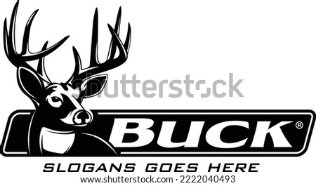 Buck Deer Logo Template. Unique and Fresh Buck Deer art. Great to use as your Buck deer hunting activity. 