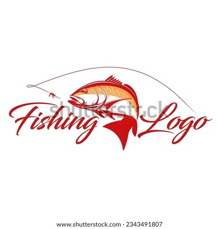 Snapper fishing logo template. Unique and fresh snapper fish jumping. great to use as your snapper fishing activity.