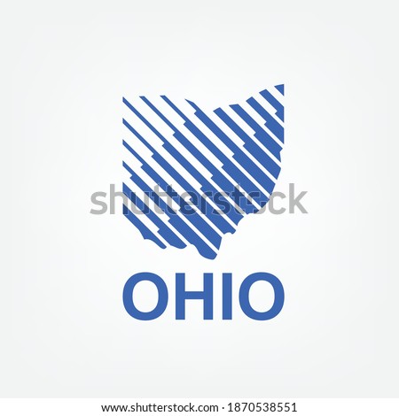 logo map of ohio with lines shape