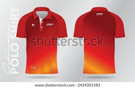 red polo shirt mockup template design for soccer jersey, football kit, sportswear. Sport uniform in front and back view. Shirt Mockup Vector Illustration