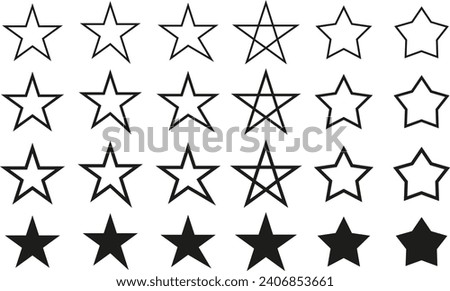 Vector outlined, with variants thickness strokes, stars, and their solid versions, ideal for tattoos.