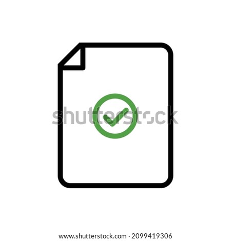 Document blank with check list icon isolated on white background. Outline icon style. Vector eps10