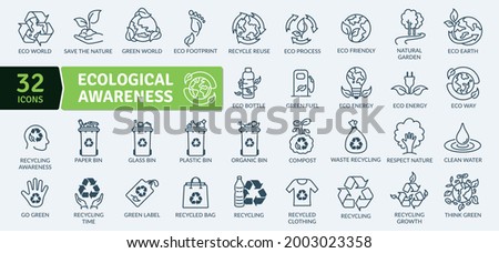 Ecological Succession Icons Pack. Thin line icons set. Flat icon collection set. Simple vector icons Foto d'archivio © 