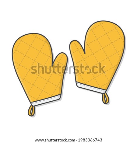Cooking Glove or Oven Mitt Vector Icon Illustration. Baking Glove Flat Icon