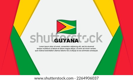 Guyana Flag Abstract Background Design Template. Guyana Independence Day Banner Cartoon Vector Illustration. Guyana Background