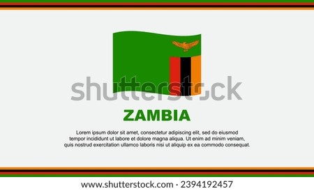 Zambia Flag Abstract Background Design Template. Zambia Independence Day Banner Social Media Vector Illustration. Zambia Design