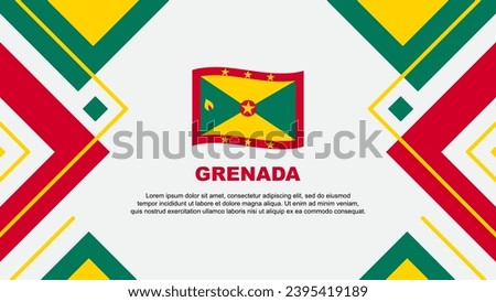 Grenada Flag Abstract Background Design Template. Grenada Independence Day Banner Wallpaper Vector Illustration. Grenada Illustration