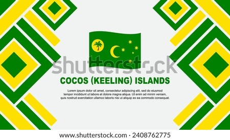Cocos Islands Flag Abstract Background Design Template. Cocos Islands Independence Day Banner Wallpaper Vector Illustration. Cocos Islands
