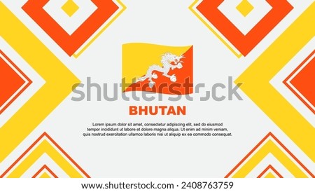 Bhutan Flag Abstract Background Design Template. Bhutan Independence Day Banner Wallpaper Vector Illustration. Bhutan Independence Day