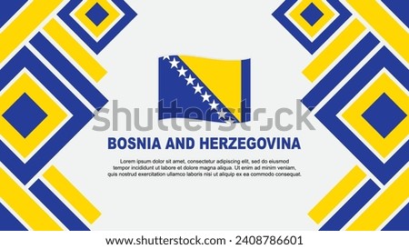 Bosnia And Herzegovina Flag Abstract Background Design Template. Bosnia And Herzegovina Independence Day Banner Wallpaper Vector Illustration