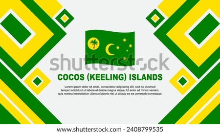 Cocos Islands Flag Abstract Background Design Template. Cocos Islands Independence Day Banner Wallpaper Vector Illustration. Cocos Islands Cartoon