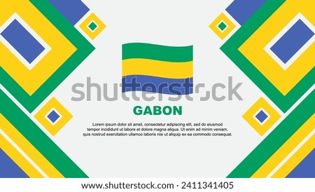 Gabon Flag Abstract Background Design Template. Gabon Independence Day Banner Wallpaper Vector Illustration. Gabon Cartoon
