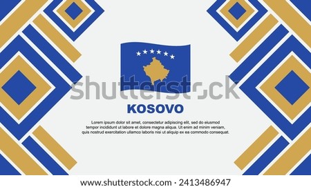 Kosovo Flag Abstract Background Design Template. Kosovo Independence Day Banner Wallpaper Vector Illustration. Kosovo