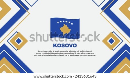 Kosovo Flag Abstract Background Design Template. Kosovo Independence Day Banner Wallpaper Vector Illustration. Kosovo Background