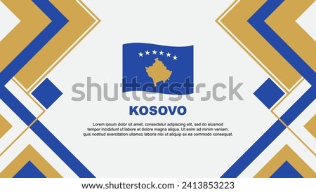 Kosovo Flag Abstract Background Design Template. Kosovo Independence Day Banner Wallpaper Vector Illustration. Kosovo Banner